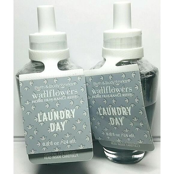 Bath & Body Works Other - 2x Bath & Body Works LAUNDRY DAY Wallflowers Fragrance Oil Refill Bulbs